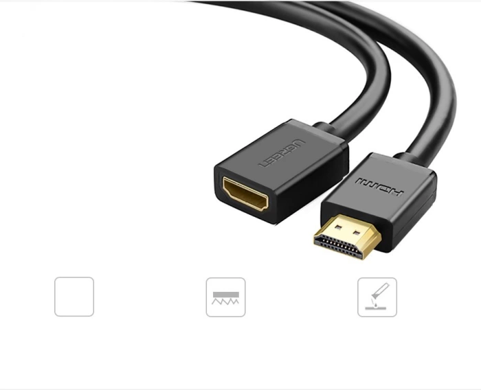 Ugreen HD107 10142 HDMI (male) - HDMI (female) 4K Cable 2m - Black