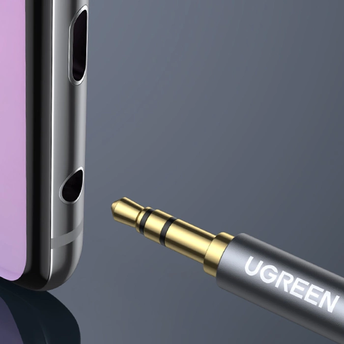 Kabel Ugreen AV118 10595 mini jack 3,5 mm (męski) / mini jack 3,5 mm (żeński) 3m - srebrny