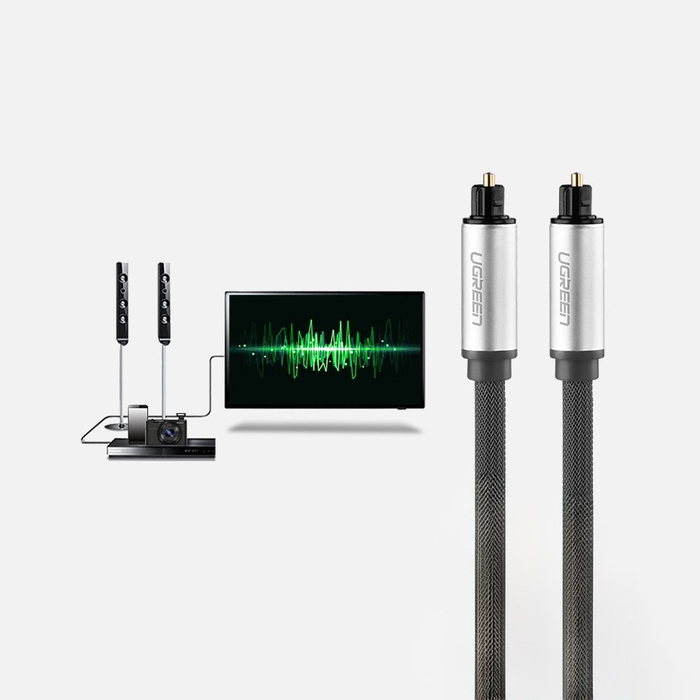 Kabel ugreen AV108 Toslink/SPDIF optisch 3m - grau