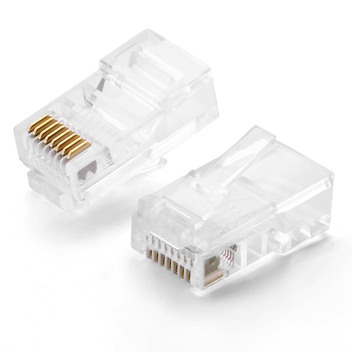 Ugreen 100x plug end RJ45 8P8C (UTP Cat. 5 / Cat. 5e) transparent (NW110)