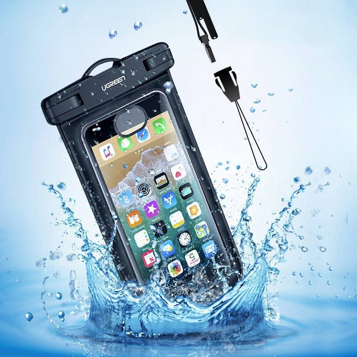 Ugreen universal waterproof cover phone case (max 6.0``) for swimming pool by the water IPX8 black (50919 LP186)
