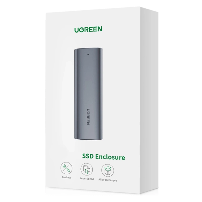 Ugreen Festplattenschacht M.2 B-Key SATA 3.0 5 Gbps Grau + USB Typ C Kabel (CM400)