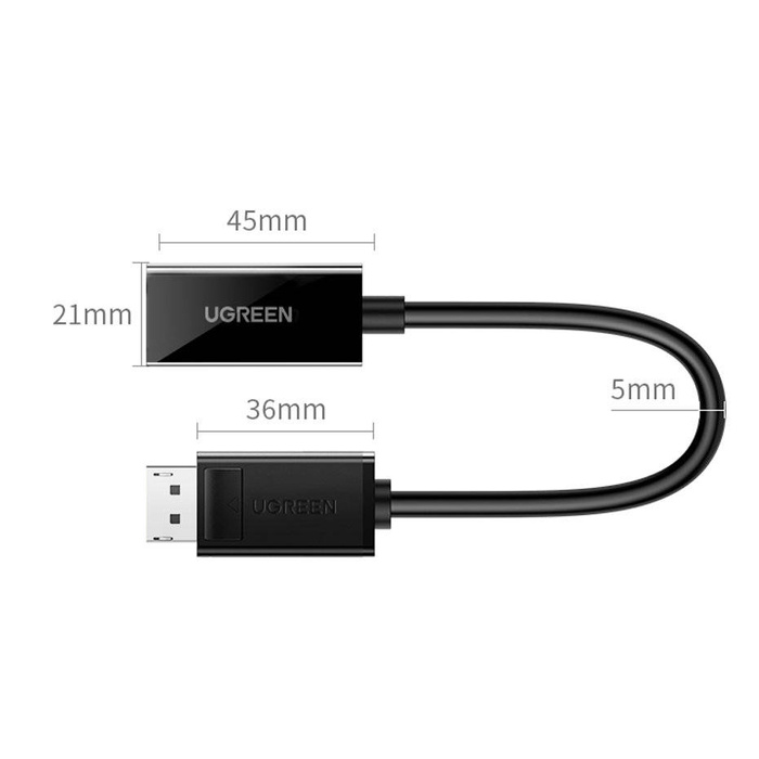 Ugreen Cable Cable From DisplayPort (Male) to HDMI (Female) (Unidirectional) 4K 30Hz 12bit Black (40363)
