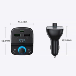 Ugreen FM Transmitter Bluetooth 5.0 MP3 car charger 3x USB TF micro SD 4.8 A black (CD229)