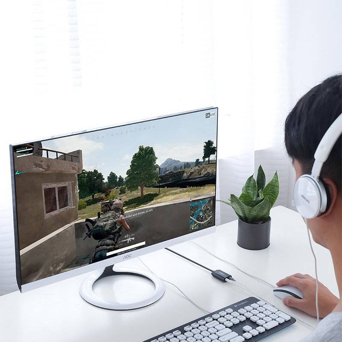 Ugreen external sound card music adapter USB - 3.5 mm mini jack 15 cm white (US205 30143)