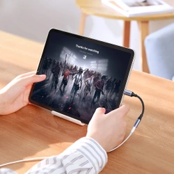 Ugreen AV161 adapter for headphones mini jack 3.5 mm (female) / USB-C (male) 10 cm - gray