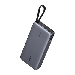 Powerbank 25000mAh Ugreen PB552, 165W, USB + USB-C, built-in cable (gray)