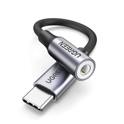 Ugreen przejściówka do słuchawek z 3,5 mm mini jack na USB Typ C 10 cm czarny (AV161 50631)
