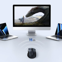 Ugreen optyczna mysz bezprzewodowa USB 2.4GHz / Bluetooth 5.0 4000 DPI czarny (MU006)