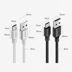 Ugreen US287 60114 USB-A / USB-C 3A cable 0.25m - black