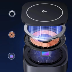 Ładowarka indukcyjna Qi 2w1 Ugreen W702 do Iphone, AirPods, 15W (szara)