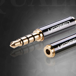 Ugreen Adapter 2,5 mm (weiblich) Microklinke auf 3,5 mm Miniklinke (männlich) Adapter schwarz (20502)