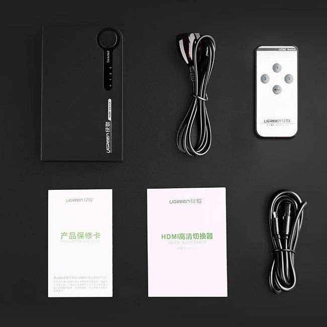 Ugreen switch splitter splitter switch HDMI - 3x HDMI 3D 4K 7.5 Gbps 36 bit per channel black (40234)